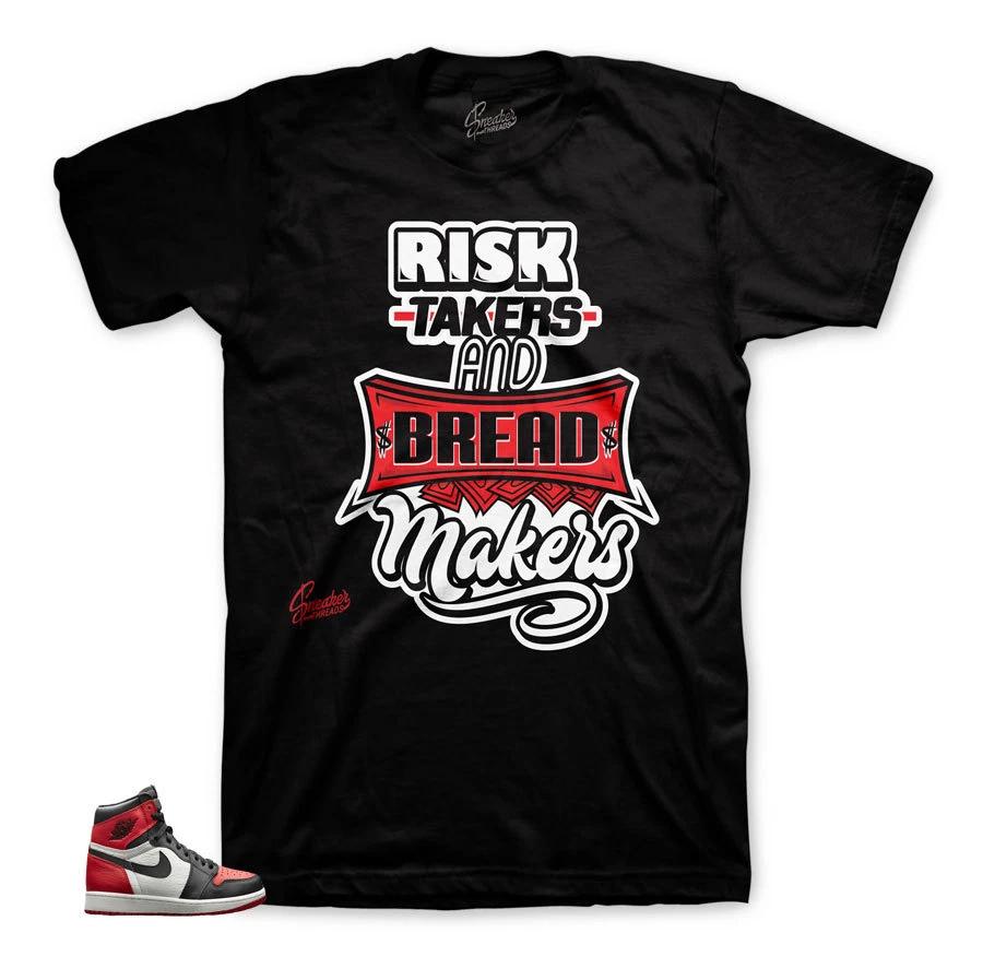 Shirt To Match Retro 1 Bred Toe AJ1 - Risk Taker Tee L