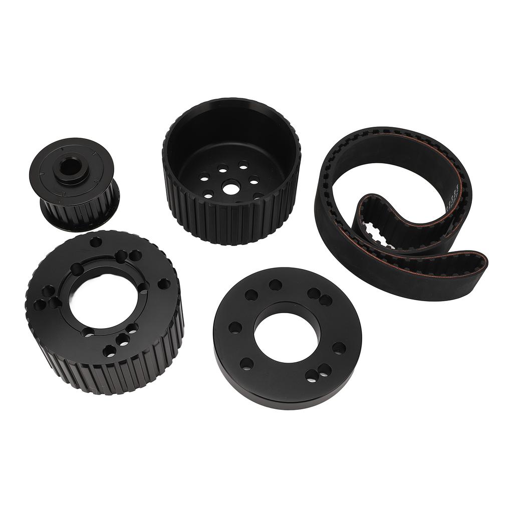 Belt Drive Pulley Kit Anti Slip PCE415.1008 Replacement for Ford Small Block Engine 318 340 360 Black