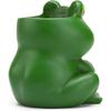BRABUD Cute Frog Pen Holder Resin White Animal Toothbrush Lipstick Holder for Home Bedroom Study Room Office Desk Decoration 5.1''(H) TQGJBS264