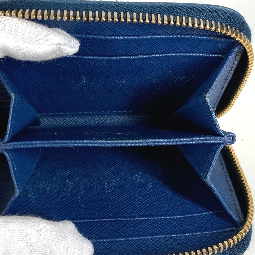 Prada 1MM268 Safiano Logo Wallet Coin Compartment Zip Around Coin Purse