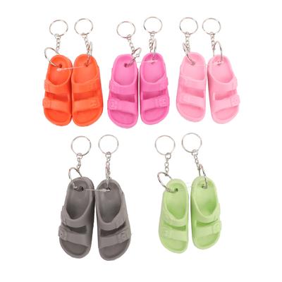 5 Pairs Shoe Keychain Silicone Multifunctional Mini Slippers Keychain for Wallets Bags