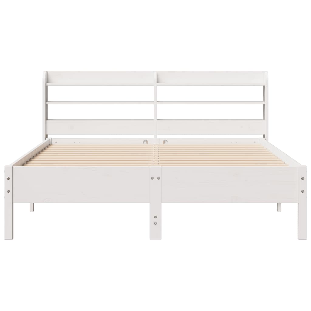Vidaxl Rama Łóżka Bez Materaca, Biała, 150X200 Cm, Lite Drewno Sosnowe