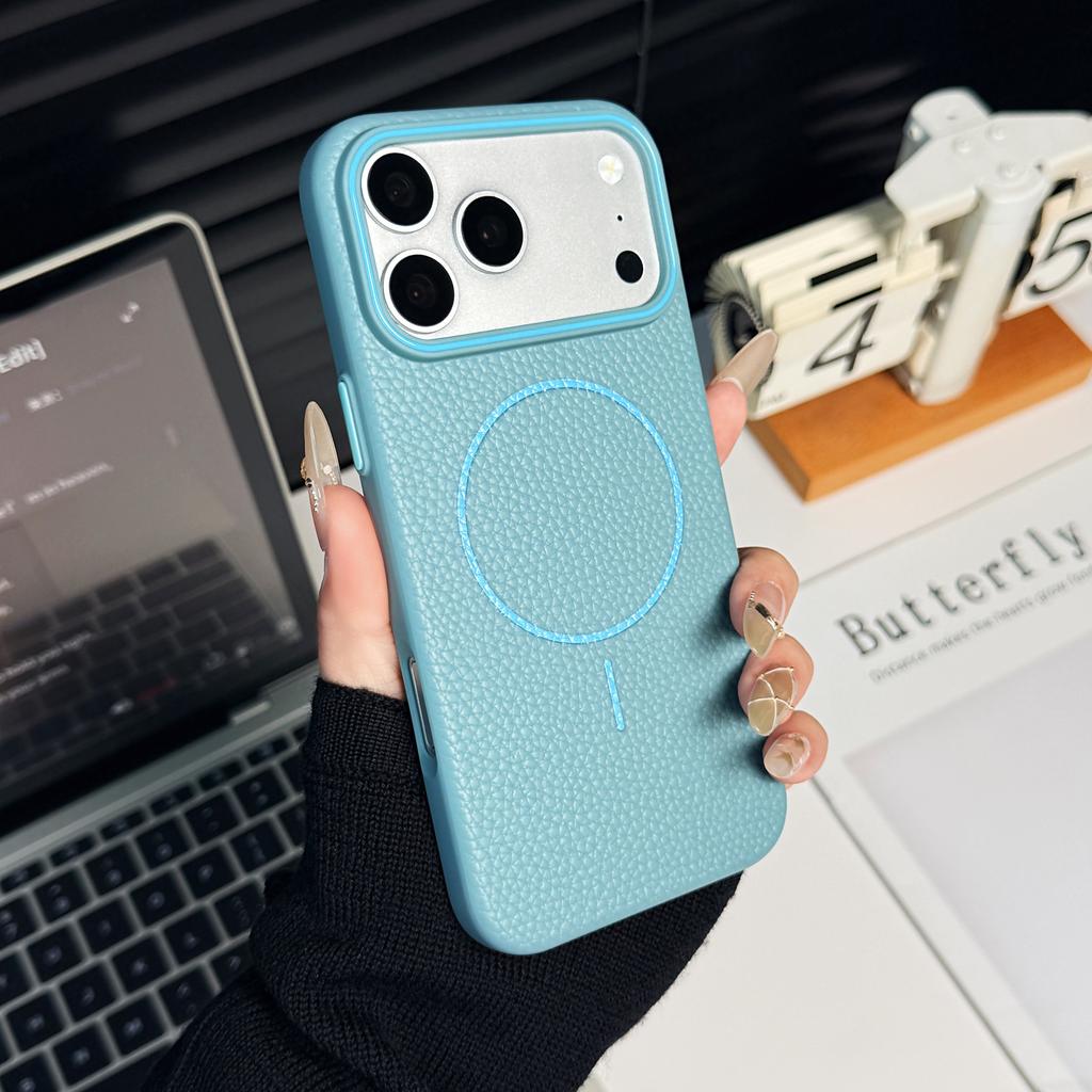 Frosted Lichee Patterned Magnetic Phone Case For iPhone 17 Air 16 16E 15 14 13 12 11 Pro Max Plus For Magsafe TPU Soft Cover