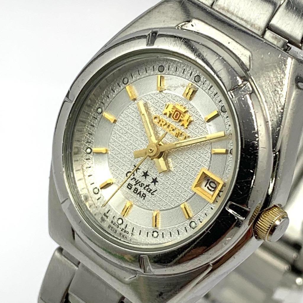 Used 766 [Battery Replaced and Cleaned] Working Item ORIENT Orient Ladies Watch Silver Date Quartz Popular Rare Vintage
