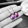 925 Sterling Silver Earrings Colorful Gemstone Amethyst 18k Gold Earrings For Women Charm Jewelry Gift