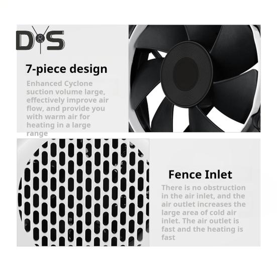 Hjem Small Space Heater Rask Oppvarming Temperatur Justerbar Stilledrift Kaldt vær Varmemaskin Romvarmer