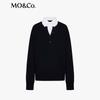 MO&Co. Women's Faux Two-Piece Wool-Cashmere Knit Sweater