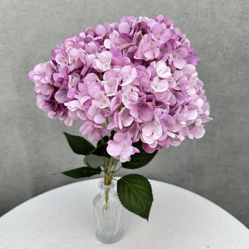 Hot Sale 5 Heads Artificial Hydrangea Bouquet Silk Hydrangea Burgundy Artificial Flowers Bouquet for Wedding Event Decoration