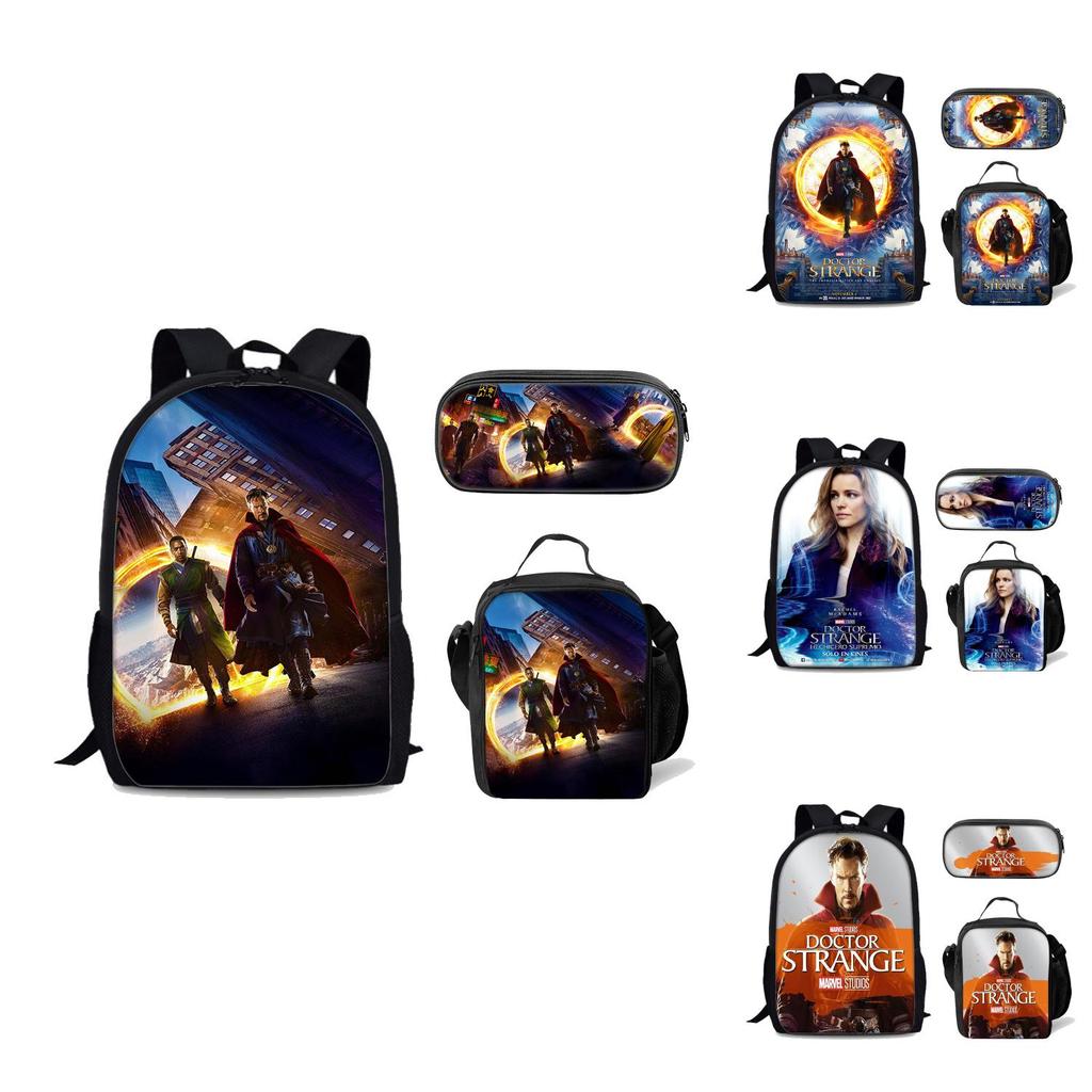 Doctor Strange 2 Multiverse Backpack Lunch Bag Pencil Case Student School Set For Teens