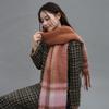 European and American Retro Neutral Maillard Style Imitation Cashmere Plaid Scarf Women's Winter High-end Warm Shawl Tide