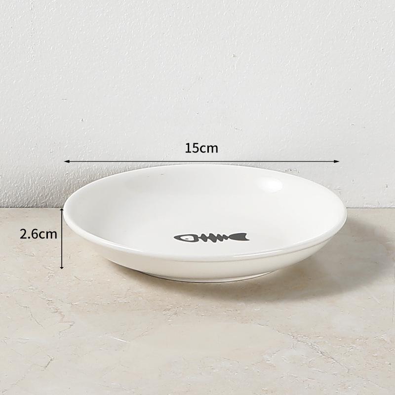 High-Footed Ceramic Cat Bowl - Anti-Tip, Anti-Cervical Spondylosis, Ideal for Snacks & Canned Food