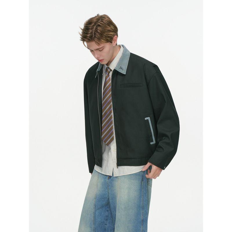 Dream Made American Style Color-Blocked Barn-Style Workwear Jacket for Men, Autumn 2025 New Boxy Short Jacket
