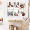 6pcs Santa Claus and Snowman Wall Art Canvas Painting Nordic Winter Snow Scene Prints Poster Living Room Bedroom Christmas Decor