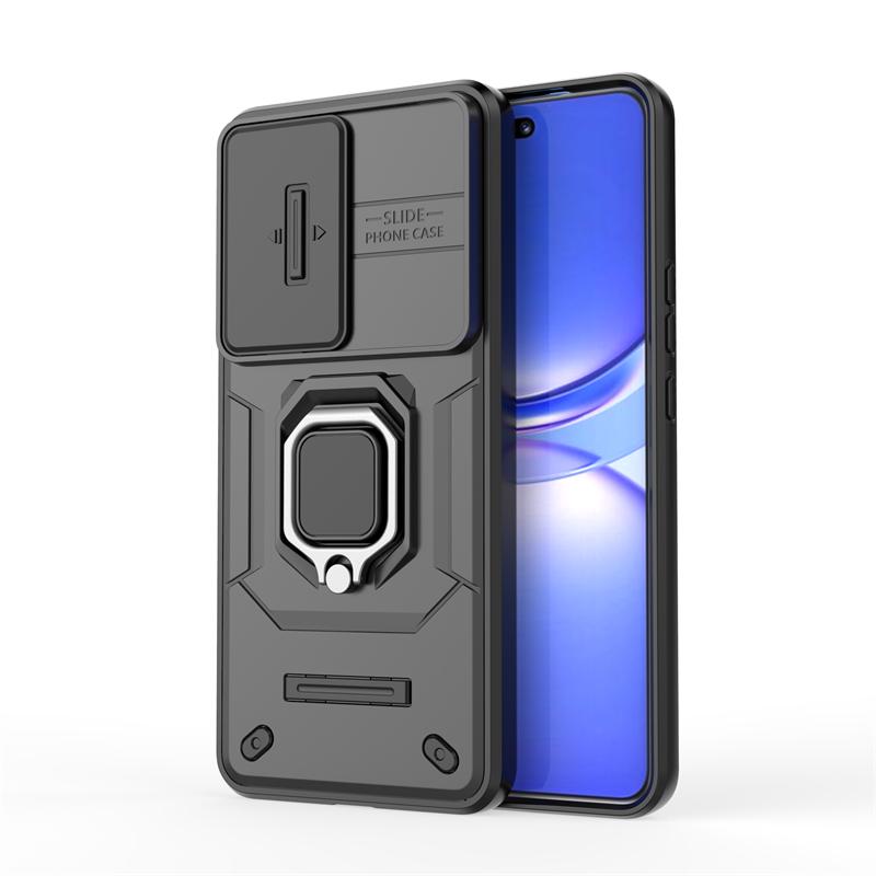 

Для Huawei Nova 13 Чехол Чехол Huawei Nova 13 Pro Capas Phone Bumper Задний Противоударный Слайд Камера Кольцо Держатель Чехол Huawei Nova 13 For Nova 13 чёрный