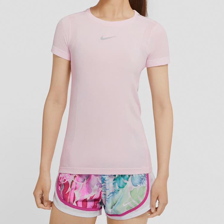 New Nike Set-in Sleeve T-Shirt Women's Foam Pink CU3121-663