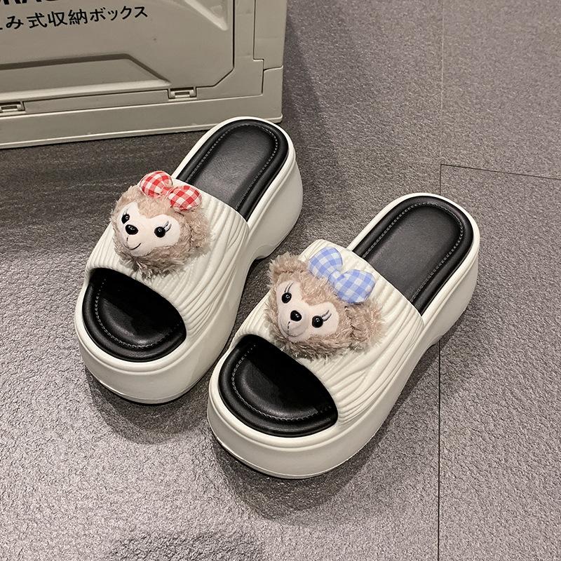 Fashion Cute Cartoon Cat Slippers for Women To Wear Spring New Small Height-increasing Cool Slippers