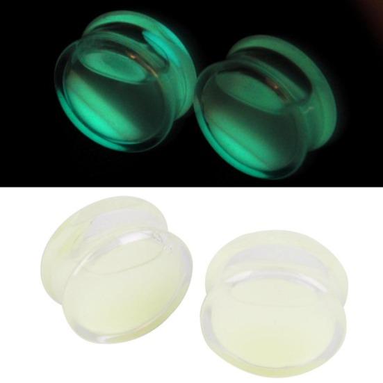 Luminous Ear Expander Tunnel Plug Stretcher Women Anti Allergy Acrylic Jewelry