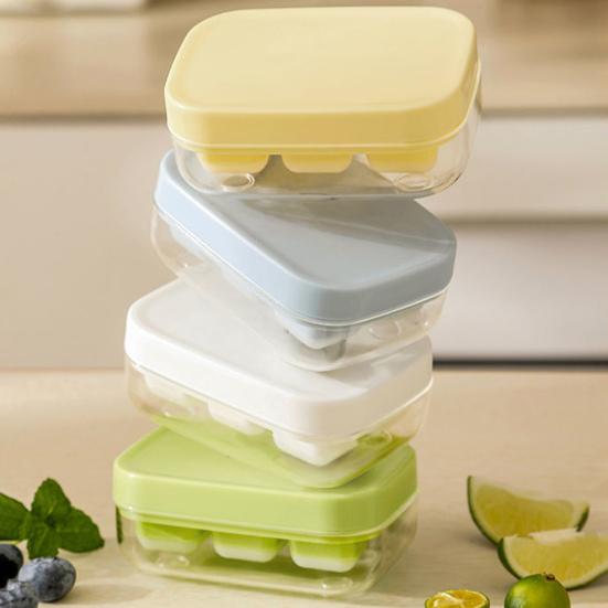 Silicone Ice Cube Tray with Lid Easy Release Mini Square Ice Mold for Freezer BPA-Free Stackable Ice Cube Maker Home Bar Essential