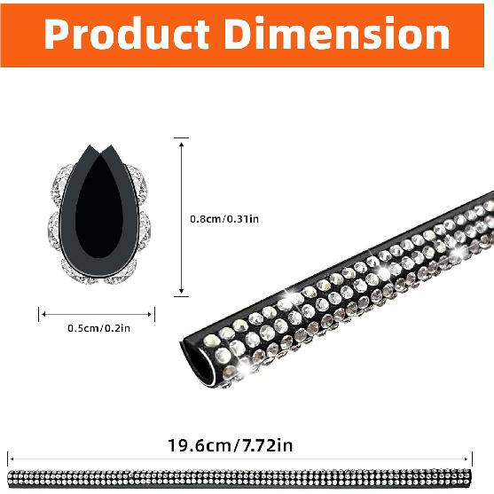 NBTEPEM Bling Car Air Conditioner Decoration Strip for Vent Outlet, 10 PCS Universal Rhinestone Car Vent Outlet Trim Decorations, Bling Interior