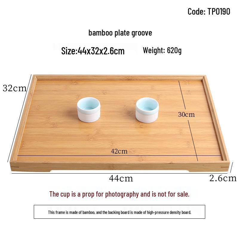 Handcrafted Japanese Orchid Rectangular Wooden Tea Tray with Custom Logo for Hotels and Restaurants