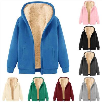 Vinterfleecefodrad sweatshirt: Tjock, Varm, Unisex Vardagsjacka för Par, 2-delars Set