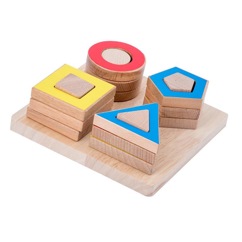 Childrens Geometric Wooden Shape Cognitive Matching Intelligent Column Toy Set