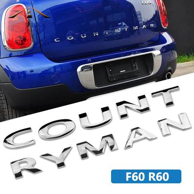 Pegatinas de letras de Metal 3D, emblemas del logotipo del maletero trasero, pegatina de palabras para B + W Mi + ni Coo + per Countryman R60 F60, accesorios