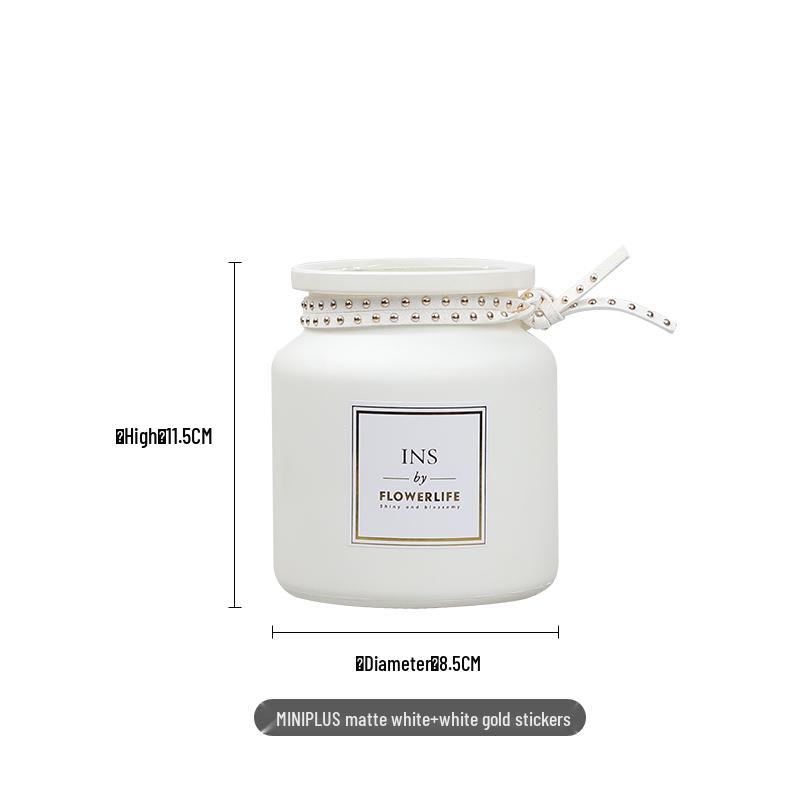 Vaso Preto Minimalista Nórdico - Branco Fosco, Decoração de Flores para Sala de Estar Pequena