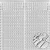 PADELO Silver Shimmer Wall Backdrop, Square Backdrop Curtain,2Pcs 3.3x6.6 Feet Silver Streamer Backdrop for Party Decorations