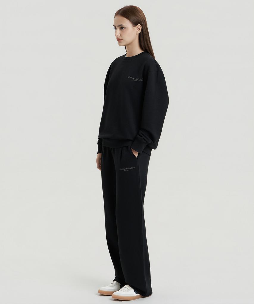 Delma W Wellness Club Semi-Wide Sweatpants - Black