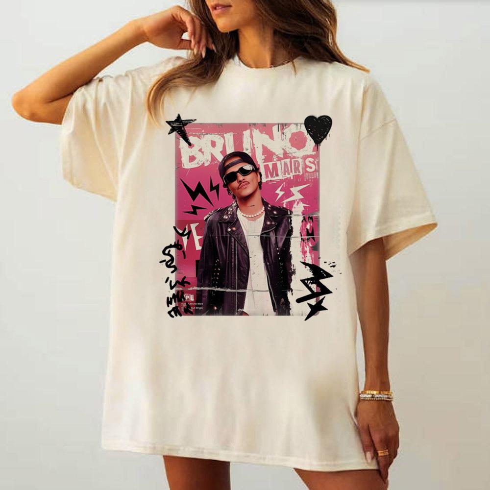 

Bruno Mars shirt Women Punk anime Gothic Breathable Pastel harajuku tshirt Psychedelic Breathable Gothic harajuku streetwear 4XL