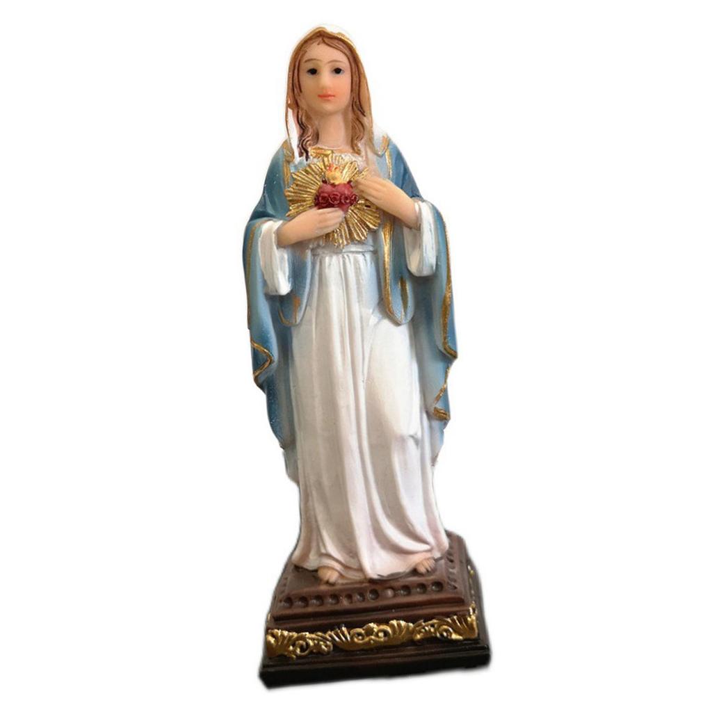 Virgin Mary Statue, Religious Figure, Blessed Catholic Sculpture, Resin Statue Figurine for Bedroom