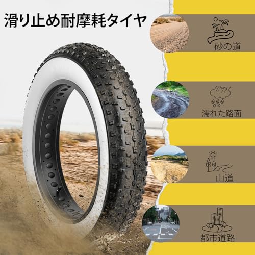 MOHEGIA Fat Tire: 26 X 4.0" Fat Bike Tire - Folding Bead Electric Bicycle Tire - Wide Fit for Mountain and Snow Bikes - White