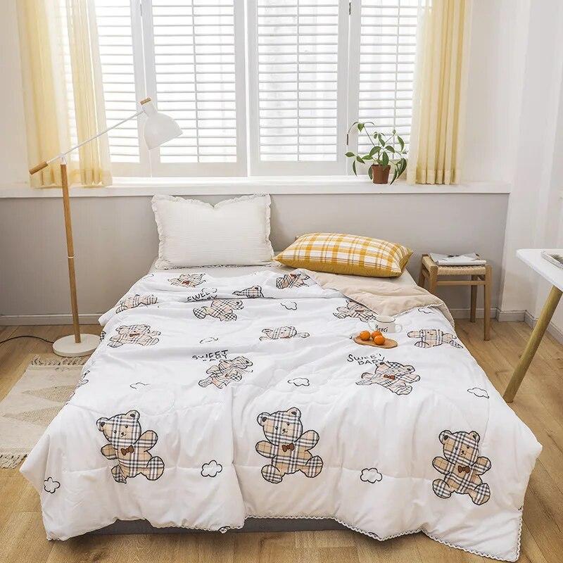 High Quality Summer Thin Blankets Air-conditioning Cool Comforter Single Double Bed Adults Kids Quilted Bedspread Bed Cover