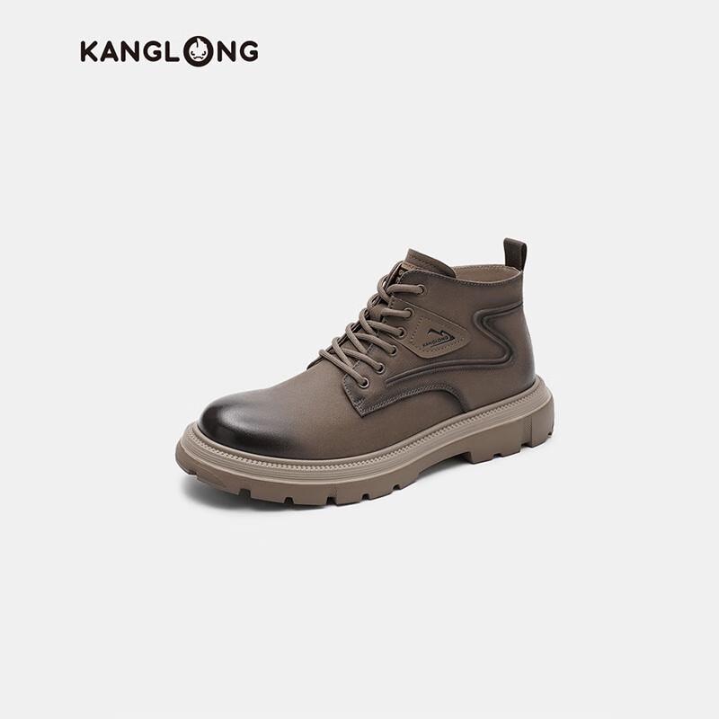 Мужские повседневные кожаные рабочие ботинки KANG LONG 41 хаки