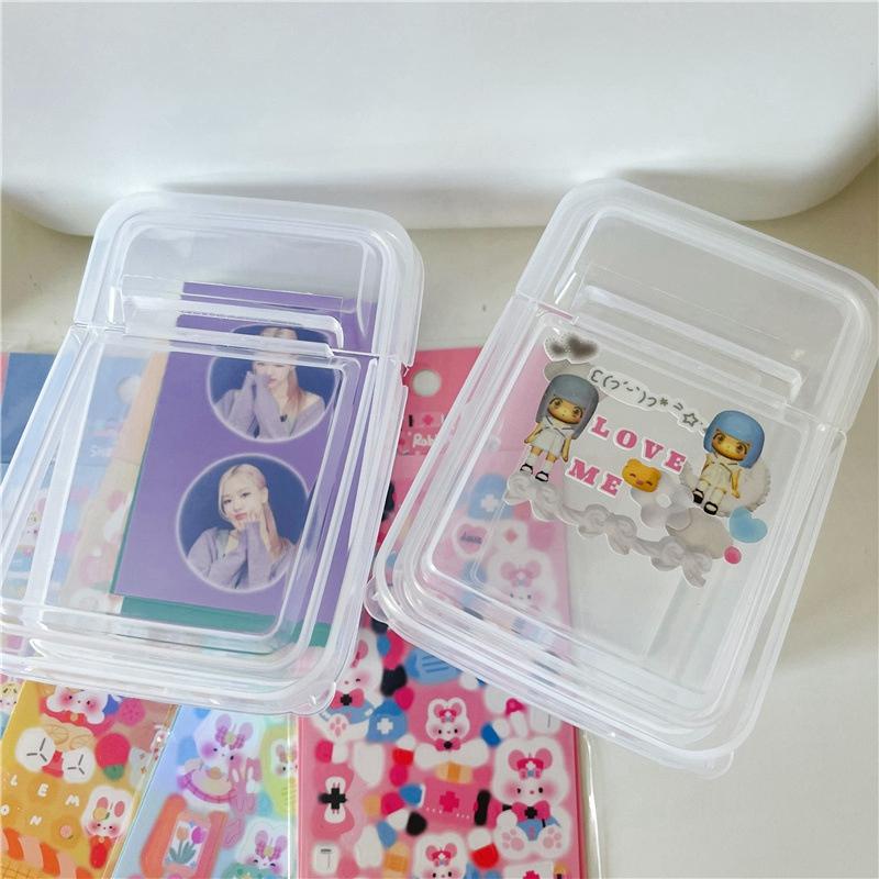 Transparent Plastic Storage Box Photocards Small Card Storage Box Organizer Kpop Photocard Storage Box Small Card Storage Box