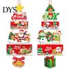 Festive Door Embellishment 1 Pair Christmas Hanging Banner Porch Sign, Merry Snowman Santa Claus Decor Penguin Pattern Backdrop for Front Door,