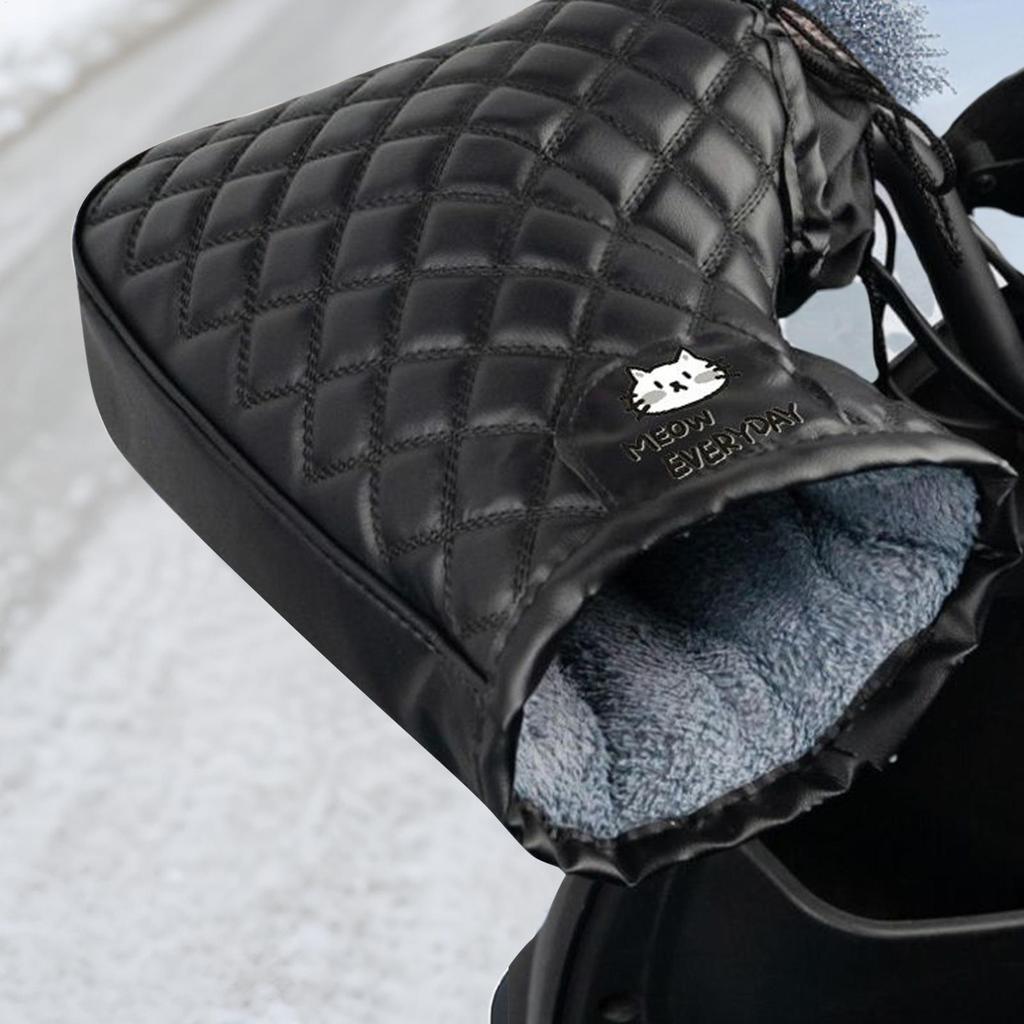Unisex Motorcycle Handlebar Mitts Waterproof Snowmobile Mittens Windproof Handlebar Fingerless Gloves for Cold Weather Riding