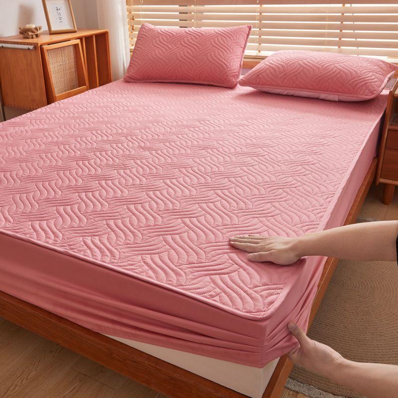 Ultrasonic Waterproof Quilted Mattress Cover All-inclusive Bed Fitted Sheet Anti-mites Bed Cover Not Included Pillowcase