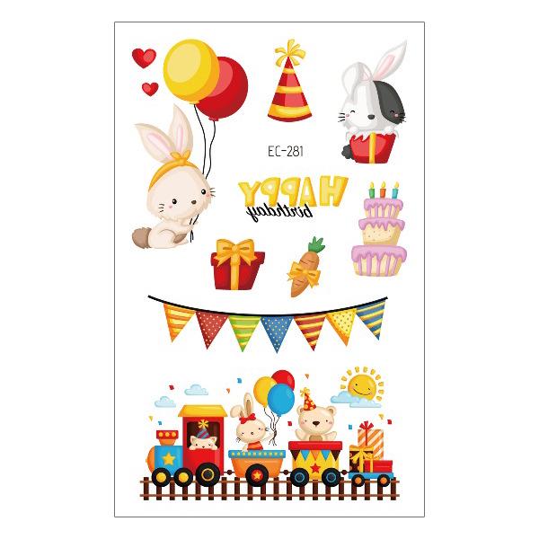 Children's Waterproof Princess Cartoon Tattoo Stickers for Birthday Parties