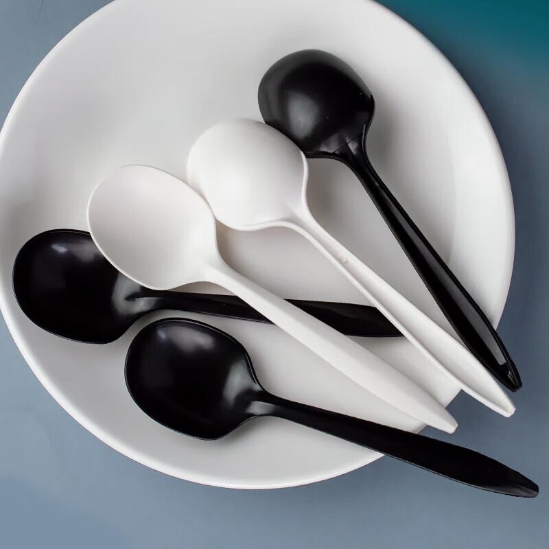 Disposable Thick White Spoons with Tissue