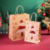 3pcsSmall Christmas Gift Bag Red Christmas Tree Christmas Hat Handheld Kraft Paper Bag Party Baking Shop Store Gift Packaging St