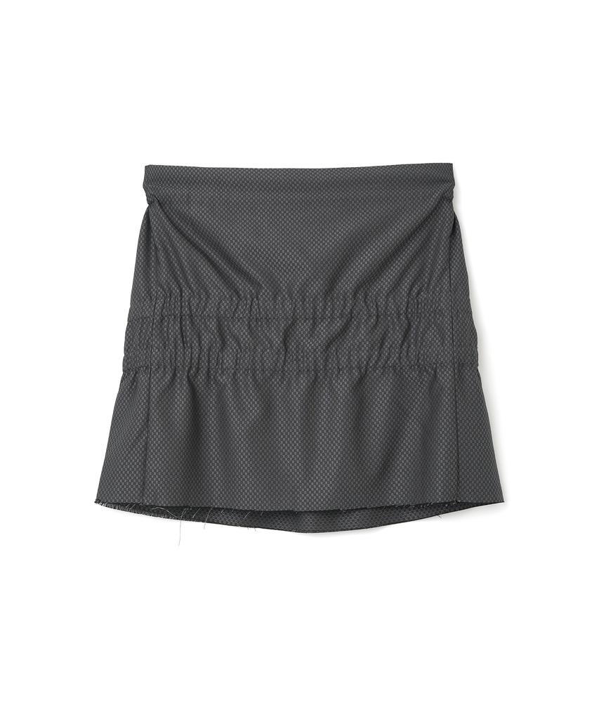 Milo Woman Cutoff Shirred Two-Way Skirt [Charcoal]