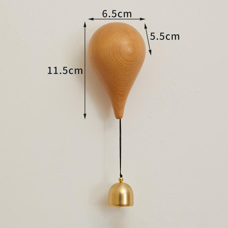 Walnut Wooden Wind Chime Magnetic Home Reminder Wind Chime Cartoon Cat Claw Doorbell Copper Bell Ornaments Housewarming Gift