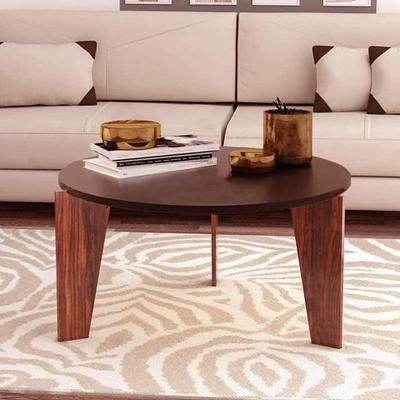 Mesa auxiliar de centro redonda de 60,96 cm, muebles modernos de mesa auxiliar de té, mesa de madera con patas macizas, mesa de centro para sala de estar