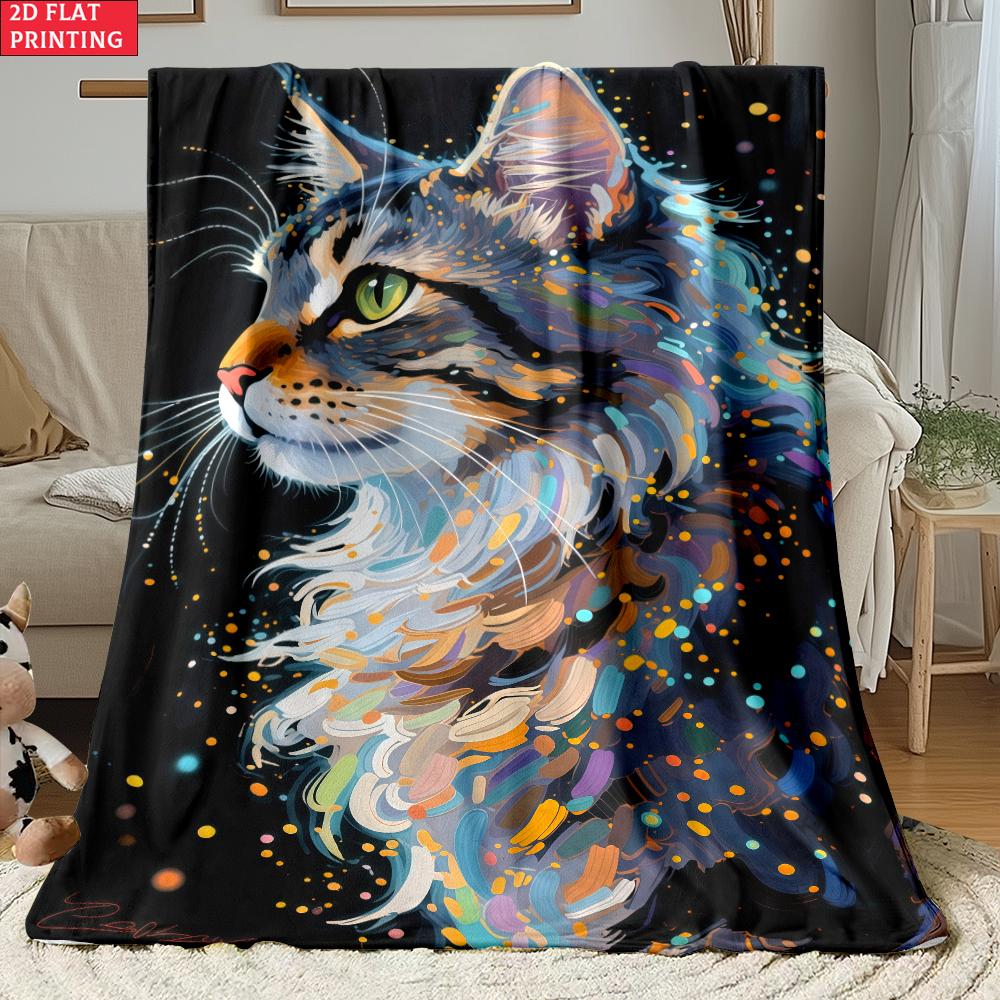 Animal Flannel Thin Blanket Custom Blanket Picnic Bed Sofa Blankets Family Bedroom Children's Room Napping Blankets Fluffy