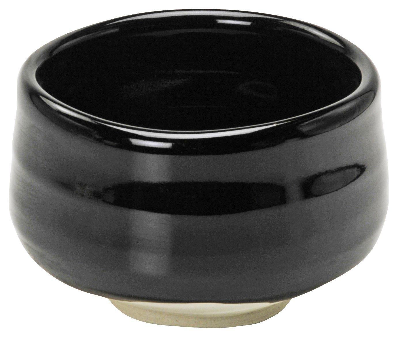 

Hayashi Kinnosuke Shoten Mino Ware Matcha Black Made in 135935 Bowl, Half-Cylindrical, Tenmoku, Japan,
