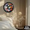 Vintage Floral Landscape Round Metal Wall Art, Aluminum 2D Decorative Plate 8x8 Inches, Home Bar Kitchen Decor