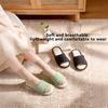 Pantoufles en Lin Quatre Saisons pour Hommes et Femmes Intérieur Antidérapantes Respirantes Absorbantes de Transpiration Silencieuses Maison Confortables Pantoufles en Tissu de Lin