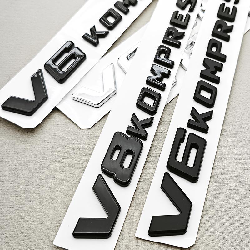 3D ABS Chrome Black Car Styling V8 V6 Kompressor Logo Fender Side Sticker Badge Decals For Mercedes Benz G63 G500 S500 S680 GT